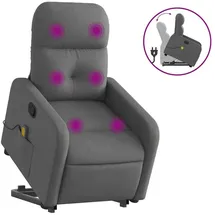 vidaXL Massagesessel mit Aufstehhilfe Stoff 144 x 77,5 x 0 cm Dunkelgrau