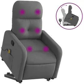 vidaXL Massagesessel mit Aufstehhilfe Stoff 144 x 77,5 x 0 cm Dunkelgrau