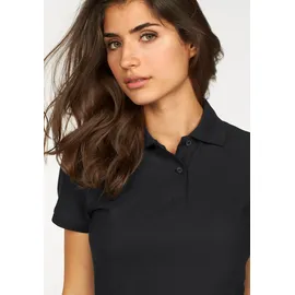 FRUIT OF THE LOOM "Lady-Fit Premium Polo", Damen, Gr. XXL (44), schwarz, Piqué, Obermaterial: 100% Baumwolle, unifarben, Basic, sehr figurbetont hüftbedeckend, Rundhals, Rippstrickbündchen, Shirts, Sommershirt, unifarben, aus reiner Baumwolle