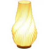 Homcom Tischlampe, Smart LED Tischleuchte mit 3D-Druck blütenähnlichen Lampenschirm, App/Sprachsteuerung, Musiksynchronisation, Dimmbar
