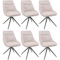 Mendler 6er-Set Esszimmerstuhl HWC-M65, Küchenstuhl Lehnstuhl Stuhl, drehbar Auto-Position