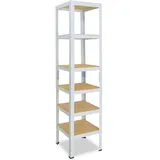 shelfplaza Schwerlastregal Metall 155x40x40 cm weiß 6 Böden 145 kg Traglast pro Boden