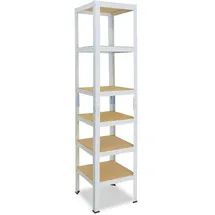 shelfplaza Schwerlastregal Metall 155x40x40 cm weiß 6 Böden 145 kg Traglast pro Boden