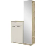HBZ Garderoben-Set »Kompaktgarderobe, BxHxT 105x188x38 cm mit Spiegel«, (2... St.), Breite 105cm, Softclose, Melaminbeschichtet, Spiegel