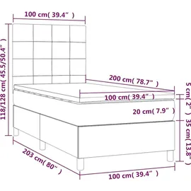 vidaXL Boxspringbett 100 x 200 cm Dunkelblau
