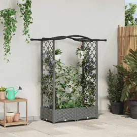vidaXL Hochbeet mit Rankgitter und Dach 124 x 40 x 125 cm Hellgrau