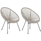 Beliani Cocktailsessel Grau Schwarz, 90x70x87
