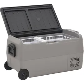vidaXL Kühlbox mit Rollen und Griff Schwarz & Grau 36 L PP & PE