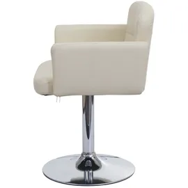 Mendler Esszimmerstuhl Orlando, Küchenstuhl Stuhl mit Armlehne, Kunstleder Chrom