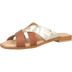 SCAPA Damen Echtleder-Slipper Pantolette Sommer-Schuhe Schlupf-Schuhe Made in Italy 1079755-42 Braun - 36