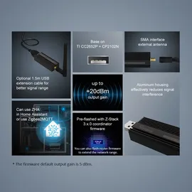 Sonoff Zigbee 3.0 USB Dongle Plus Zigbee Gateway Schwarz