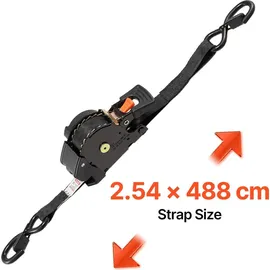 Vevor Automatik Spanngurt 25,4x4876,8 mm 700 kg Bruchlast