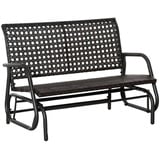 Outsunny Schaukelbank 2-Sitzer Outdoor Terrasse Garten Loveseat Gartenschaukel mit 2-in-1-Design 70L x 120B x 84H cm