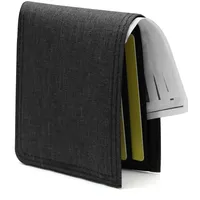 AfitLulu Geldbörse Herren Leinwand Portemonnaie Herren mit Multi Slot und ID Fenster, Portmonee Herren Slim Brieftasche Herren Ultradünn Geldbeutel Herren für Karten Fotos Münze (Schwarz, S)