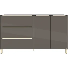 Set One by Musterring Reno 182 x 106 x 42 cm Anthrazit matt lack / Glas anthrazit glanz