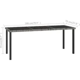 vidaXL Garten-Esstisch 180 x 70 x 73 cm Grau