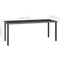 vidaXL Garten-Esstisch 180 x 70 x 73 cm Grau