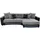 luma-home Multimedia-Ecksofa Couch mit RGB-LED Bluetooth Soundsystem USB in Grau / Schwarz