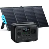 BLUETTI Tragbares Kraftwerk AC2A+SP120L, 204 Wh LiFePO4, Aufladung auf 80 % in 40 Min., Solargenerator für Camping im Freien