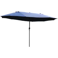 Outsunny Sonnenschirm Blau, Metall, 270x460 cm - Blau