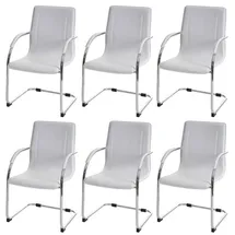 Proregal Konferenzstuhl Sammy Textil Weiß 6er Set