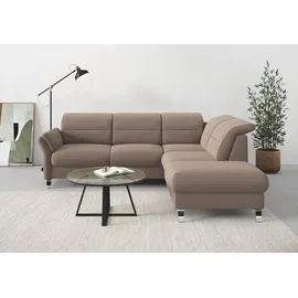 sit&more Ecksofa SIT & MORE "Grenoble L-Form mit Federkern", grau (taupe), B:247cm H:85cm T:222cm, Sofas, Ecksofa, wahlweise mit Bettfunktion, Bettkasten, Arm- und Kopfteilverstellung