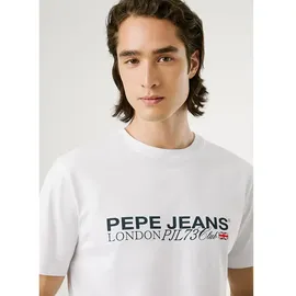 Pepe Jeans für Herren. PM5010104 Matthew-T-Shirt weiß (M), Lässig, Baumwolle, Kurzarm