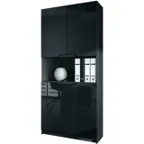 Vladon Logan Aktenschrank 82 x 184 x 37 cm schwarz