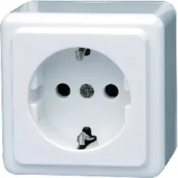 Schuko-Steckdose 1-fach arktis weiss AP - arktis-weiß