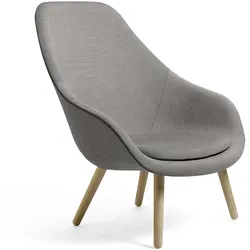HAY - About A Lounge Chair, High / AAL 92, Remix hellgrau mit Sitzkissen (123)