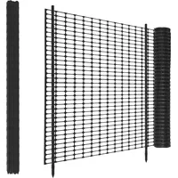 Weidezaun Schwarz 30m Lange x 100cm Hoch mit 30 Pfähle 115cm Hoch,Kunststoff Mobiler Zaun für Begrenzungszaun Geflügelnetz Hühnerzaun Geflügelzaun Hundezaun Steckzaun Teichzaun Kaninchenzaun Schafzaun