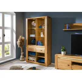 MASSIVMOEBEL24.DE Bücherregal 113 x 40 x 205 cm Wildeiche