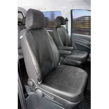 Walser Passform Auto-Sitzbezug, Transporter-Schonbezug Kunstleder kompatibel mit Mercedes-Benz Viano/Vito, 2 Einzelsitzbezüge Armlehne innen