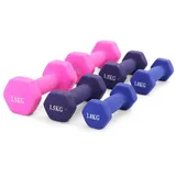 RAMROXX Hantel-Set 10 kg Gymnastikhanteln Vinyl schwarz / türkis