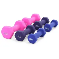 RAMROXX Hantel-Set 10 kg Gymnastikhanteln Vinyl schwarz / türkis