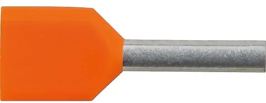 Zwillings-Aderendhülsen isoliert 0,50 mm2 x 15 mm, orange - 500 Stück