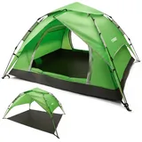 Yorbay Kuppelzelt 2 in 1 Pop Up Campingzelt doppelwandig wasserdicht UV-Schutz, Personen: 3 (mit Heringen, Windseile und Tragetasche), für 2-3 Personen für Wandern, Trekking, Outdoor grün 180 cm x 215 cm x 130 cm