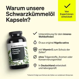 Natural Elements Schwarzkümmelöl Kapseln 400 St.