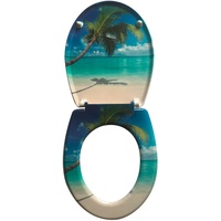 WC-Sitz "Beach & Palm Tree" Klobrille Klodeckel Absenkautomatik Toilette Motiv