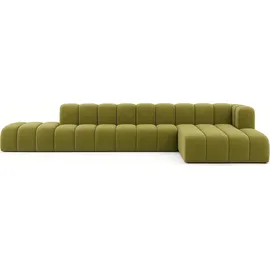 kaiser möbel Ecksofa mit Hocker GRAND L, stoff Salvador, Olive, Rechts - Olive