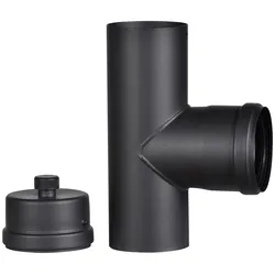 Ofenrohr FIREFIX, schwarz, B:9cm H:25cm L:15,5cm, Stahlblech, Rohre, für Pelletofenrohr