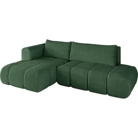 altdecor Ecksofa Cord mit Schlaffunktion 2-Sitzer Grün