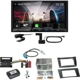 Kenwood DMX8021DABS Android Auto CarPlay Einbauset für Mercedes W211 CLS W219