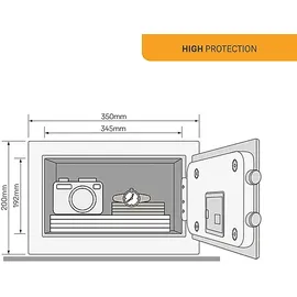 Yale Tresor YSEB/200, Elektronischer Tresor, High Security Safe mit Tastenfeld, Compact S, 9.6 l