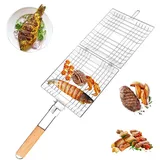 OEM Grillkorb Faltbar  Groß Silber