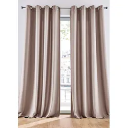bonprix Blickdichter Vorhang aus Microfaser (2er Pack), beige, 225x140 cm