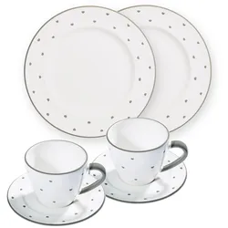 Gmundner Keramik Herzerl Grau, Frühstück für 2 Gourmet