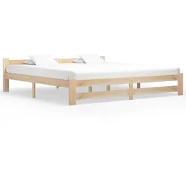 vidaXL Massivholzbett 200 x 200 cm Braun