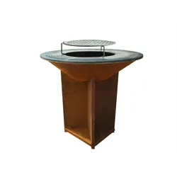 PURLINE Cortenstahl-Grill mit Stahlplatte und Grillrost EFP56CO