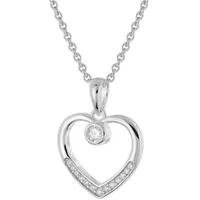 trendor Damen-Halskette 28430 Silber Vergoldet Mit Zirkonia-Herz 40 cm